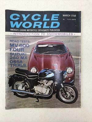 Vintage Motorcycle Magazine 1968 March Cycle World Honda Harley Norton Kawasaki - Image 1 of 4