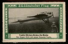 Germany 1912 Pioneer Flight Vignette Sueddeutscher Flug 98534