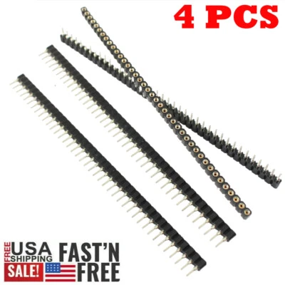 4 piezas 2,54 mm paso 40 pines panel de PCB de hojalata única IC rompible redondo cabezal hembra Foto 1 de 4