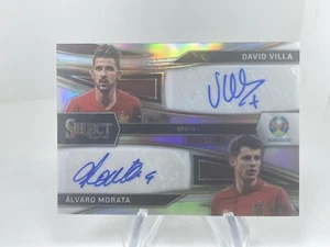 ALVARO MORATA DAVID VILLA 2020 PANINI SELECT UEFA EURO SILVER AUTO /50 h81 - Picture 1 of 2