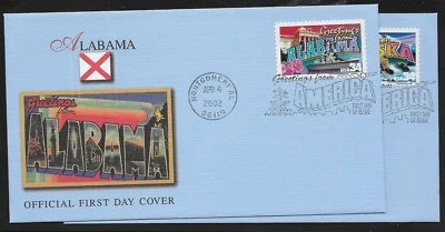 US Scott #3561-3610, First Day Covers 4/4/02 Montgomery Single Greeting America - Image 1 of 4