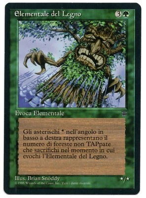 MTG WOOD ELEMENTAL ITALIAN LEGENDS RARE GREEN CREATURE LP/NM RESERVE LIST LEGACY - Image 1 of 2