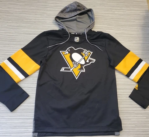 Adidas NHL Pittsburgh Penguins Retro Hooded Sweatshirt Hoodie Small Sewn Logos S Cover