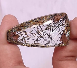 Piedra preciosa suelta de cuarzo rutilado multicolor natural corte elegante certificado 78,60 quilates - Imagen 1 de 7