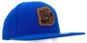 NEW Kansas KU Jayhawks Rock Chalk Zephyr Flat Bill Snapback Cap Hat Blue OS - Picture 1 of 8