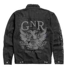 New: GUNS N' ROSES - Men's Black Eagle Denim Jacket [S, M, XL]