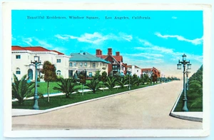 Windsor Square Los Angeles California Postcard Vintage White Border Street Palm - Picture 1 of 2