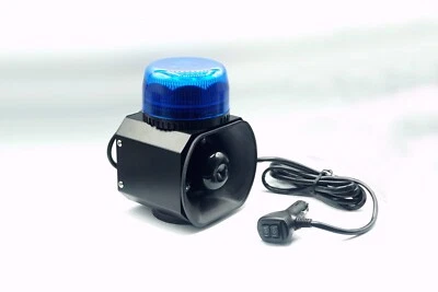 Emergency car blue led warning beacon light with integrated siren and speaker - Imagen 1 de 3