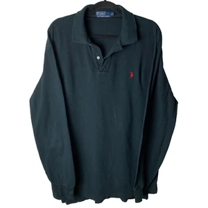 Polo Ralph Lauren Poloshirt schwarz kleines Pony Langarm Baumwolle Herren Gr. XL - Bild 1 von 7
