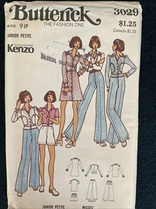 1970’s Butterick 3029 New Fitted Cropped Jacket & Wide Leg Pant, Dress Size 9jp - Bild 1 von 5