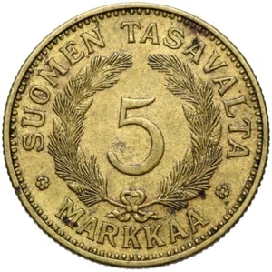 Finland coin 5 Mark Markkaa 1941 S-Helsinki-Vantaa-condition! - Picture 1 of 2