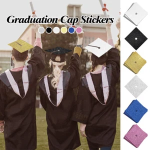 Graduation Cap Decoration Cap Topper Stickers Glitter Self Adhesive Sticker DIY - Picture 1 of 20