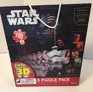 STAR WARS Disney Super 3D Puzzles, 5 Separate Puzzles SUPER 3D Packages Sealed - Picture 1 of 14