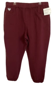 Quacker Factory DreamJeannes Jogger Pants Short XL Wine Red A454806 Women DD664 - Picture 1 of 11