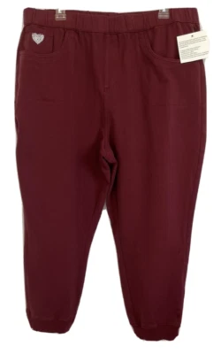 Quacker Factory DreamJeannes Jogger Pants Short XL Wine Red A454806 Women DD664 - Image 1 of 4