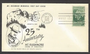 1011 Mount Rushmore Memorial First Day Cover - 25th Anniversary, 1927-1952 - Picture 1 of 1