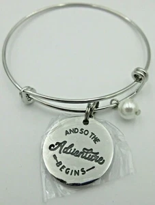 Stainless Steel Graduation Inspirational Mantra Bangle Bracelet Perfect Gif!  - Picture 1 of 4