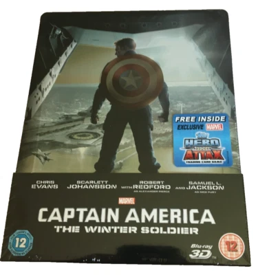 CAPTAIN AMERICA : THE WINTER SOLDIER - UK EXCLUSIVE 3D + BLU RAY STEELBOOK - NEW - Image 1 of 2