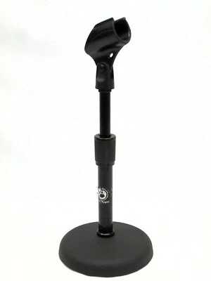Vintage Atlas Sound Table Top Mic Stand w/ Clip HEAVY DUTY 3 LBS Adjustable - Image 1 of 2