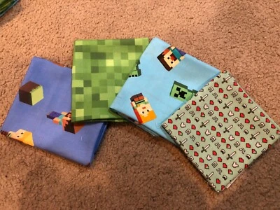 Fat Quarter Tela 4 FQ Paquete Juego Jugador 100% Algodón Minecraft Bloque  Foto 1 de 4