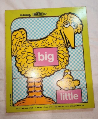 Rompecabezas con marco de madera Playskool Big Bird 1973 315-13 Plaza Sésamo Foto 1 de 4