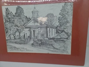 Boceto firmado por Charles Grace Episcopal Church Yorktown, Virginia - Imagen 1 de 6