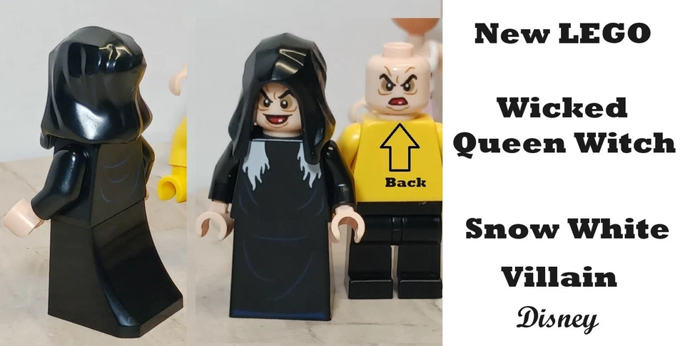 Novo Fantasia LEGO Bruxa RAINHA DO MAL Disney Branca de Neve Anões Vilão Capuz Preto - Imagem 1 de 1