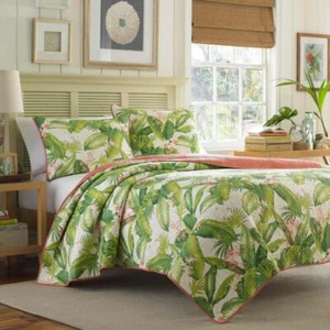 Tommy Bahama Quilts Full/Queen Polyester Fill Reversible Floral Beige 3-Piece - Picture 1 of 6