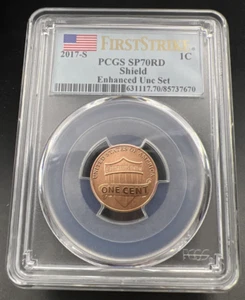 Juego mejorado sin circular de centavos Lincoln Shield S 1c 2017 graduación profesional SP70 First Strike - Imagen 1 de 10