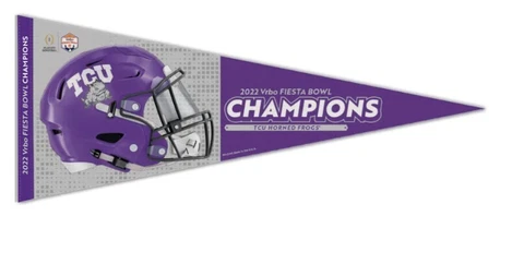 2022 Fiesta Bowl Champions TCU Horned Frogs 12x30 Premium Pennant Cover