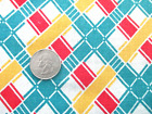 Vintage Partial Feedsack: Plaid in Teal, Red, Gold, and White