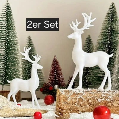 Weihnachten Deko Hirsch Set Advent Herbst Deko Weihnachtsschmuck Edel - Bild 1 von 3