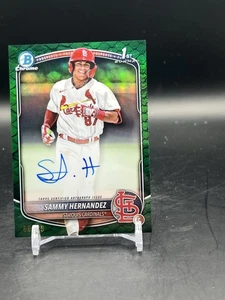 2025 Bowman Chrome Sammy Hernandez 1st Reptilian Green Refractor /99 Cardinals - Bild 1 von 3