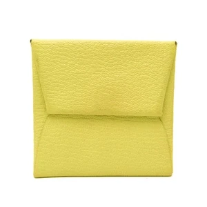 Hermes Bastia Women's Chevre Leather Coin Purse/coin Case Yellow BF579263 - Picture 1 of 1
