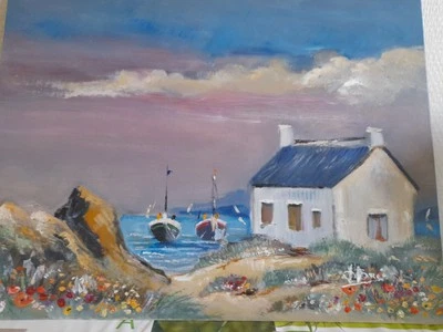 Tableau marine Bretagne. signé - Photo 1/2