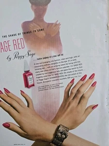1945 Peggy Sage soft red fingernail nail polish cosmetic Vintage ad - Picture 1 of 1