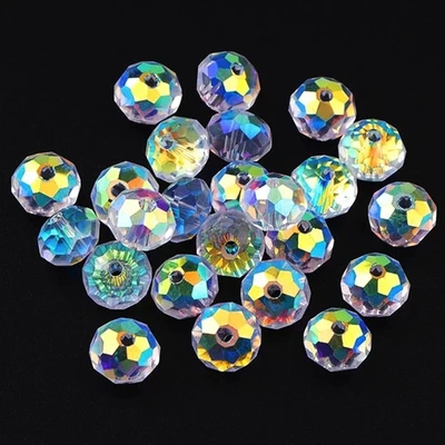 100pc 4–8mm AB Crystal Faceted Round Glass Beads DIY Necklace Jewelry Making - Image 1 of 4
