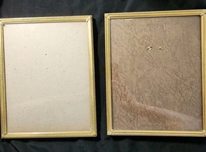 2 Vintage Gold Tone Metal Picture Photo Frame Ornate Details Freestanding 8 X 10 - Picture 1 of 10