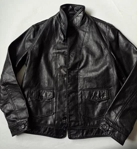 Levi’s Vintage Clothing Leather Riders Jacket Lewis Cossack Menlo Black Size Xl - Picture 1 of 5