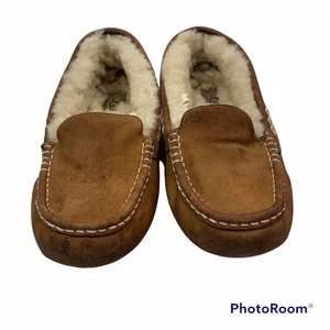 Ugg Sz 7 Ansley Slipper Leather Nubuck Brown Chestnut Slip On Shoes Women’s 3312 - Picture 1 of 12