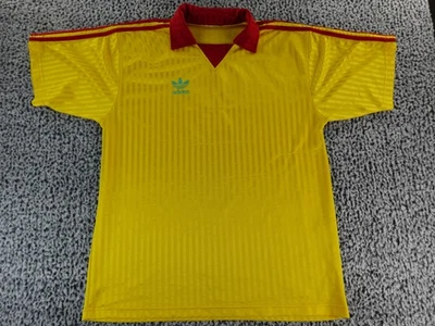 VINTAGE Adidas Trefoil Soccer Jersey Mens Large Yellow #3 Football Shirt Sports - Image 1 of 4