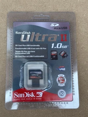 Brand New Sandisk Ultra II 1.0GB SD Card Plus USB Rare SDSDPH-1024-902 - Image 1 of 4