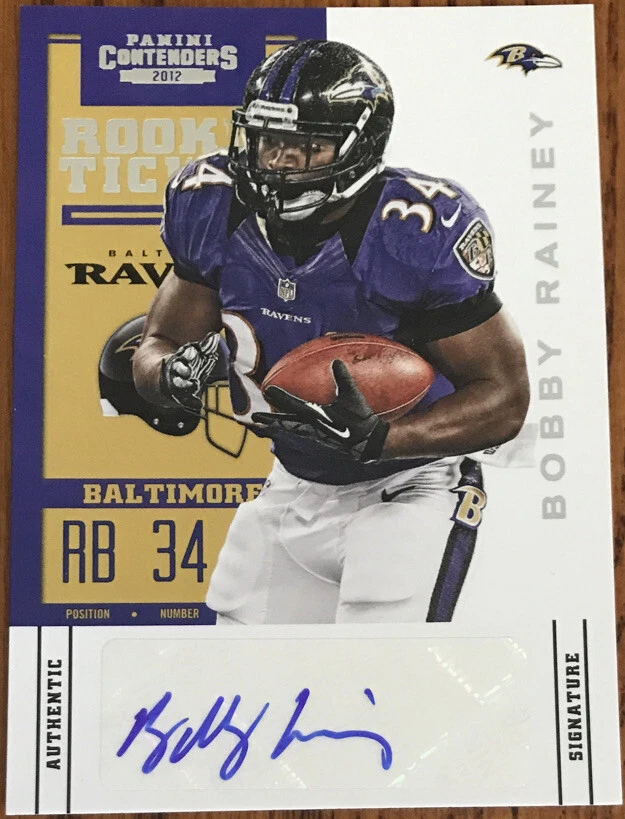 2012 Panini Contenders Rookie Autograph Bobby Rainey #106A Baltimore Ravens - Image 1 of 2
