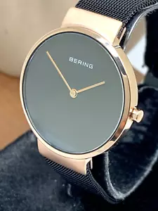 Reloj Bering Mujer 14531-166 Cuarzo Oro Rosa Malla Negra Acero Inoxidable 31mm - Imagen 1 de 13