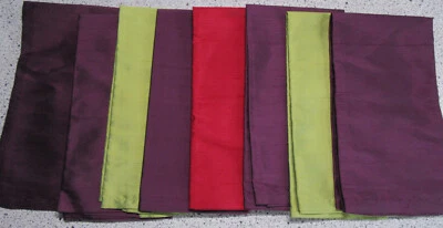 Gorgeous Mixed Colors Pottery Barn 100% Silk Napkins 20x20 Set Of 8 - Image 1 of 4