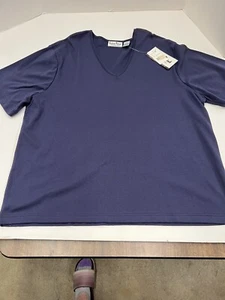 Woman’s Extra Point By Reference Point 3x Navy Blue V Neck Shirt. - Picture 1 of 8