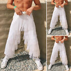 Men's Tassels Fringe Hippy Trousers Joggers Straight Leg Party Dance Disco Pants
