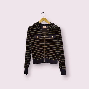 Juicy Couture Black/Gold J Bling Women's Zip-up Hoodie Size Medium - Picture 1 of 9