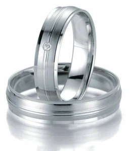 Trauringe Breuning Smartline Collection 7035/7036 in 585 Gold 14 kt Weißgold - Bild 1 von 2