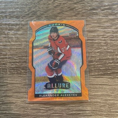 2020-21 Upper Deck Allure #86 Alexander Alexeyev RC Orange Slice DIE CUT! - Image 1 of 2